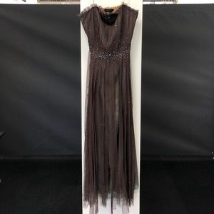 BCBGMAXAZRIA strapless tea-length tulle gown